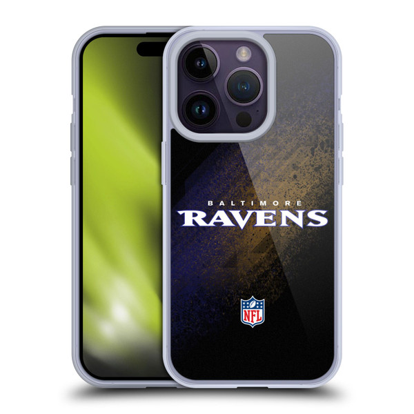 NFL Baltimore Ravens Logo Blur Soft Gel Case for Apple iPhone 14 Pro