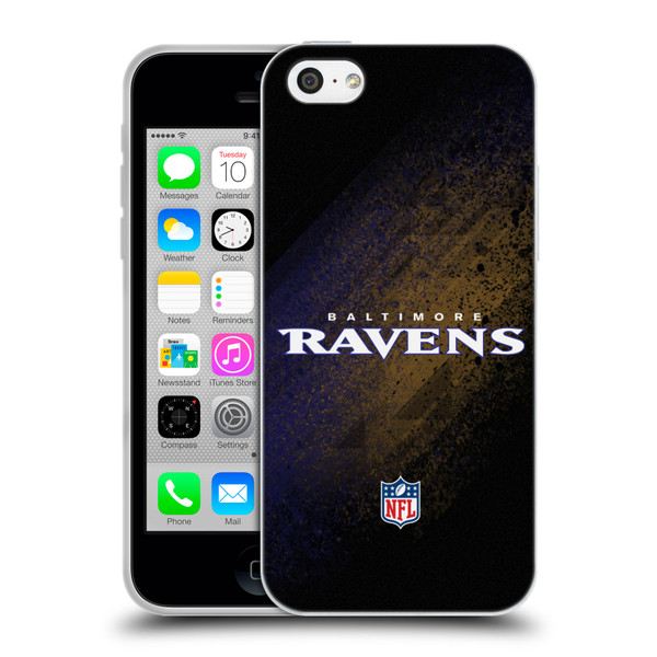 NFL Baltimore Ravens Logo Blur Soft Gel Case for Apple iPhone 5c