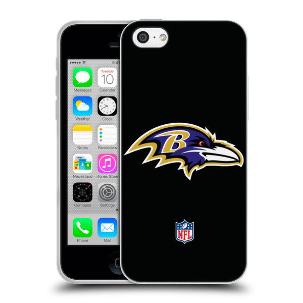 NFL Baltimore Ravens Logo Plain Soft Gel Case for Apple iPhone 5c