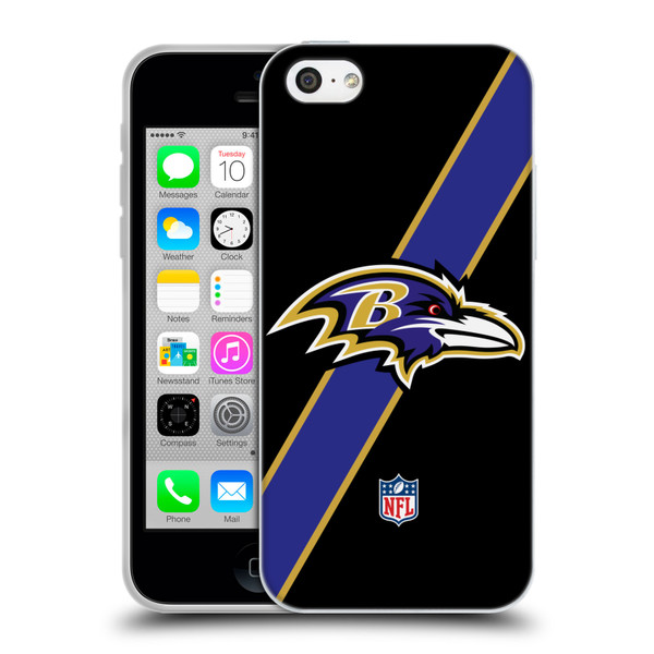 NFL Baltimore Ravens Logo Stripes Soft Gel Case for Apple iPhone 5c