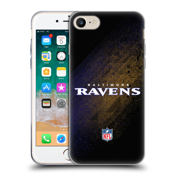 NFL Baltimore Ravens Logo Blur Soft Gel Case for Apple iPhone 7 / 8 / SE 2020 & 2022