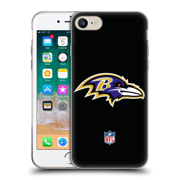 NFL Baltimore Ravens Logo Plain Soft Gel Case for Apple iPhone 7 / 8 / SE 2020 & 2022