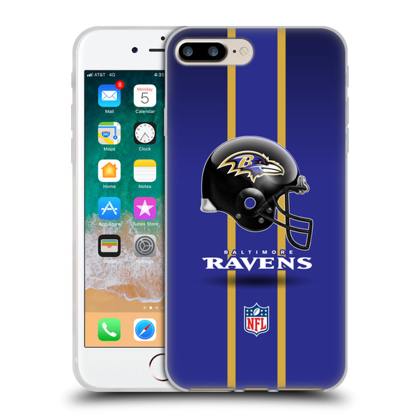 NFL Baltimore Ravens Logo Helmet Soft Gel Case for Apple iPhone 7 Plus / iPhone 8 Plus