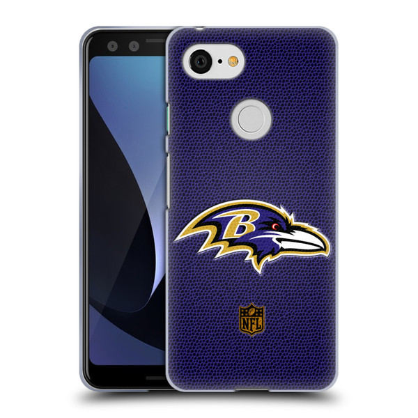 NFL Baltimore Ravens Logo Football Soft Gel Case for Google Pixel 3