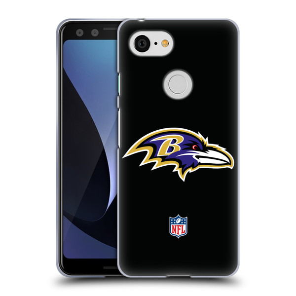 NFL Baltimore Ravens Logo Plain Soft Gel Case for Google Pixel 3