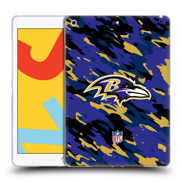 NFL Baltimore Ravens Logo Camou Soft Gel Case for Apple iPad 10.2 2019/2020/2021