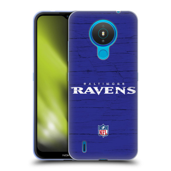 NFL Baltimore Ravens Logo Distressed Look Soft Gel Case for Nokia 1.4
