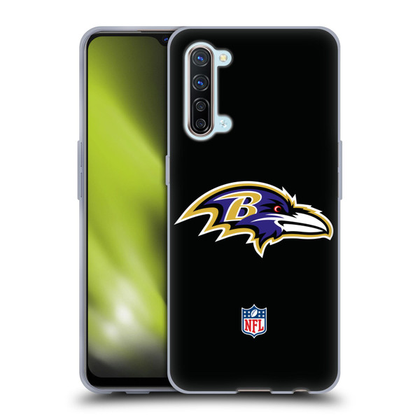 NFL Baltimore Ravens Logo Plain Soft Gel Case for OPPO Find X2 Lite 5G