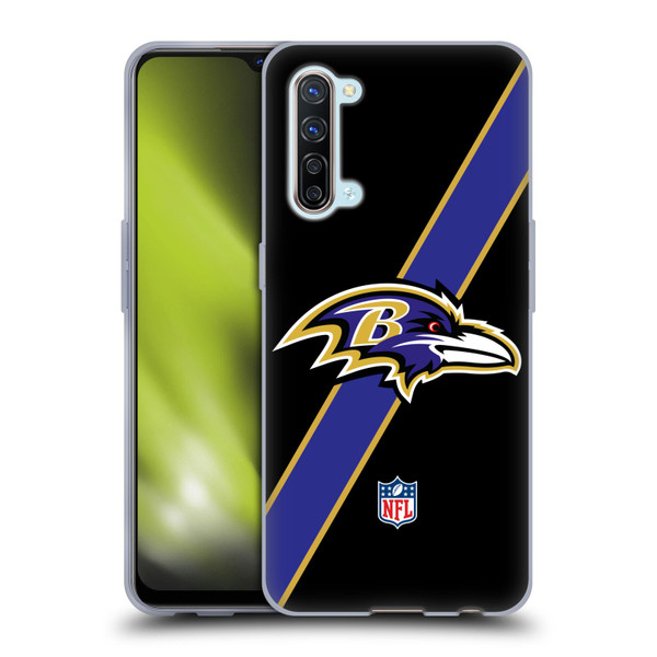 NFL Baltimore Ravens Logo Stripes Soft Gel Case for OPPO Find X2 Lite 5G