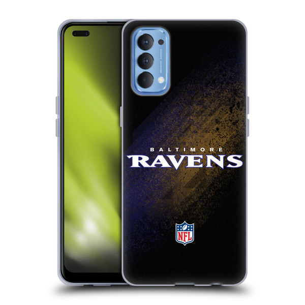 NFL Baltimore Ravens Logo Blur Soft Gel Case for OPPO Reno 4 5G