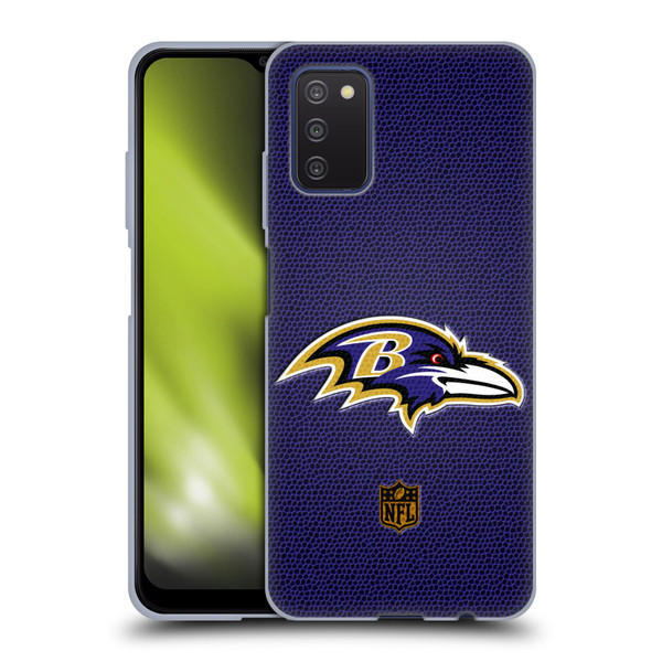NFL Baltimore Ravens Logo Football Soft Gel Case for Samsung Galaxy A03s (2021)
