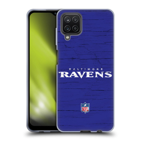 NFL Baltimore Ravens Logo Distressed Look Soft Gel Case for Samsung Galaxy A12 (2020)