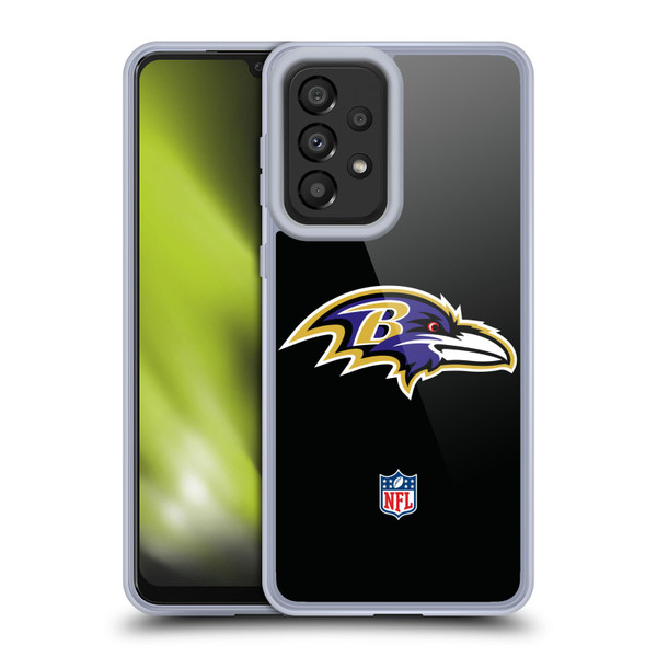 NFL Baltimore Ravens Logo Plain Soft Gel Case for Samsung Galaxy A33 5G (2022)