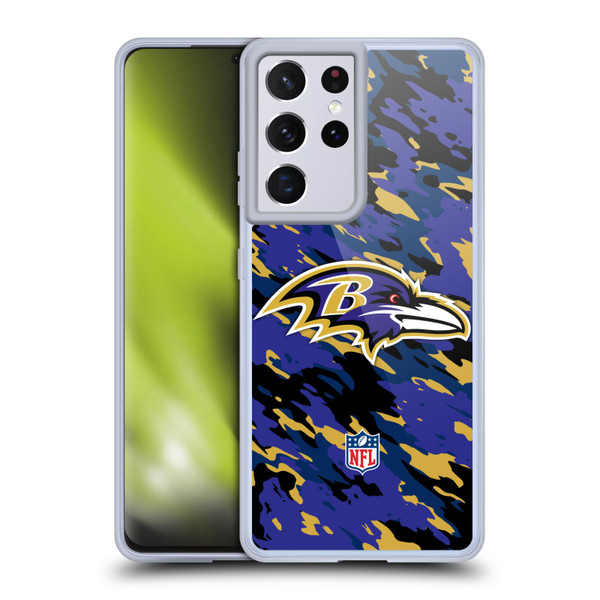 NFL Baltimore Ravens Logo Camou Soft Gel Case for Samsung Galaxy S21 Ultra 5G