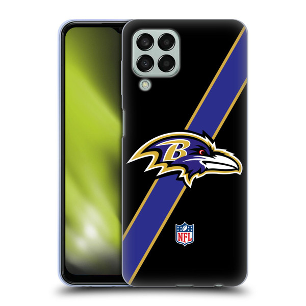 NFL Baltimore Ravens Logo Stripes Soft Gel Case for Samsung Galaxy M33 (2022)