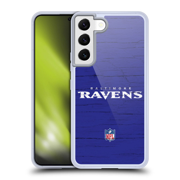 NFL Baltimore Ravens Logo Distressed Look Soft Gel Case for Samsung Galaxy S22 5G