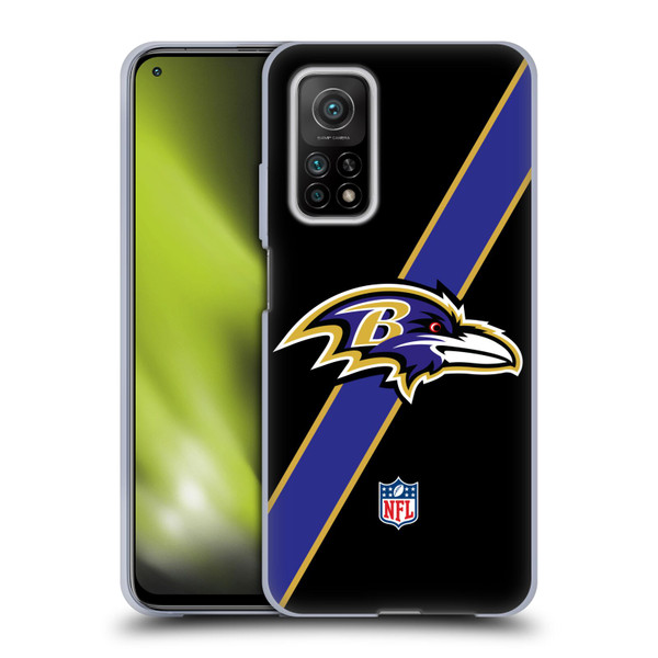 NFL Baltimore Ravens Logo Stripes Soft Gel Case for Xiaomi Mi 10T 5G