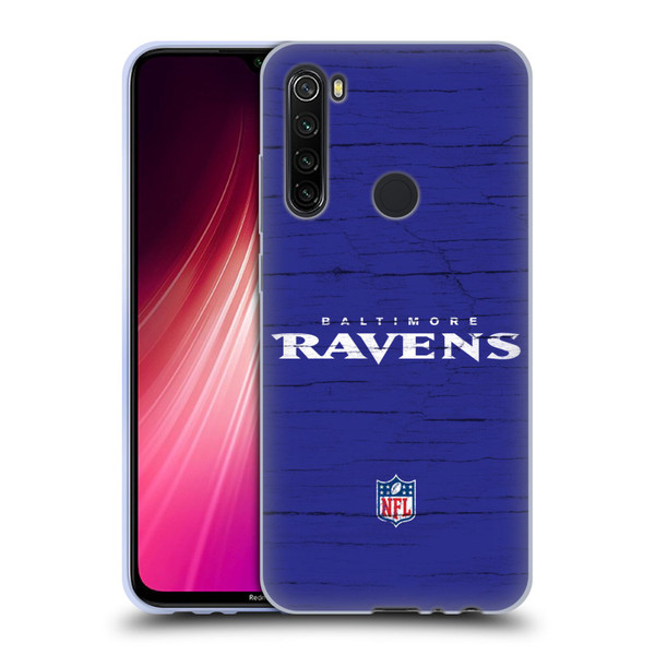 NFL Baltimore Ravens Logo Distressed Look Soft Gel Case for Xiaomi Redmi Note 8T