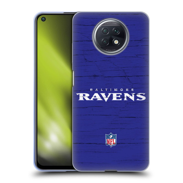 NFL Baltimore Ravens Logo Distressed Look Soft Gel Case for Xiaomi Redmi Note 9T 5G