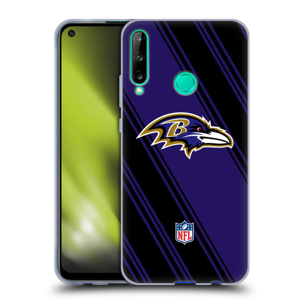 NFL Baltimore Ravens Artwork Stripes Soft Gel Case for Huawei P40 lite E