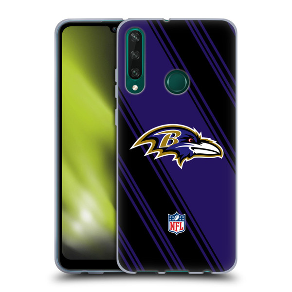 NFL Baltimore Ravens Artwork Stripes Soft Gel Case for Huawei Y6p