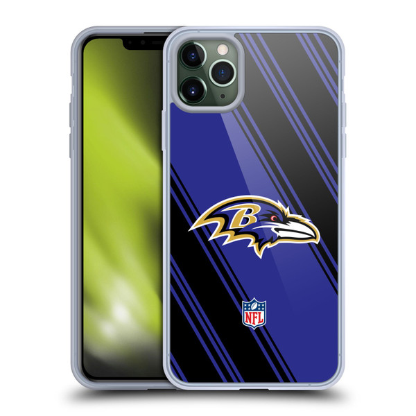 NFL Baltimore Ravens Artwork Stripes Soft Gel Case for Apple iPhone 11 Pro Max