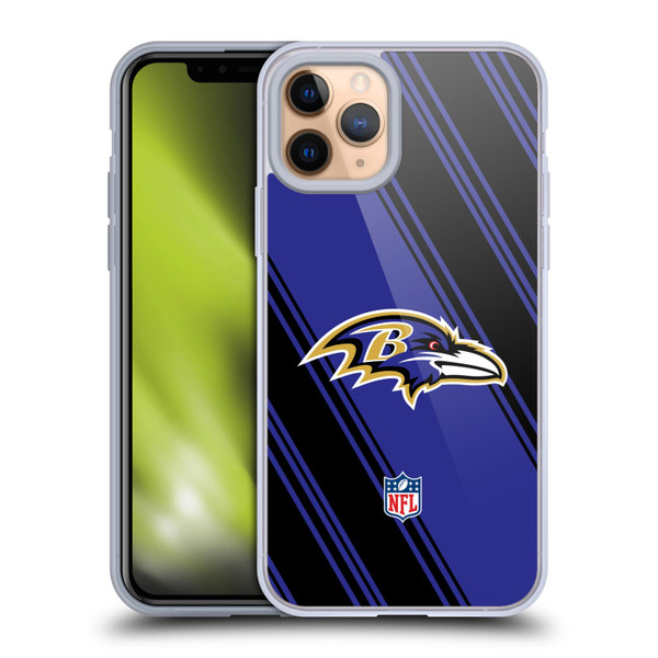 NFL Baltimore Ravens Artwork Stripes Soft Gel Case for Apple iPhone 11 Pro