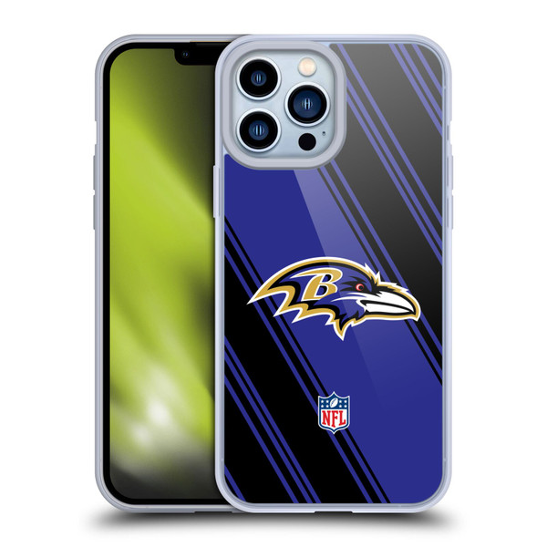 NFL Baltimore Ravens Artwork Stripes Soft Gel Case for Apple iPhone 13 Pro Max