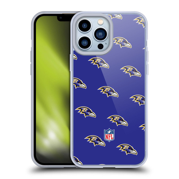 NFL Baltimore Ravens Artwork Patterns Soft Gel Case for Apple iPhone 13 Pro Max