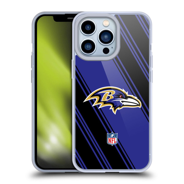 NFL Baltimore Ravens Artwork Stripes Soft Gel Case for Apple iPhone 13 Pro