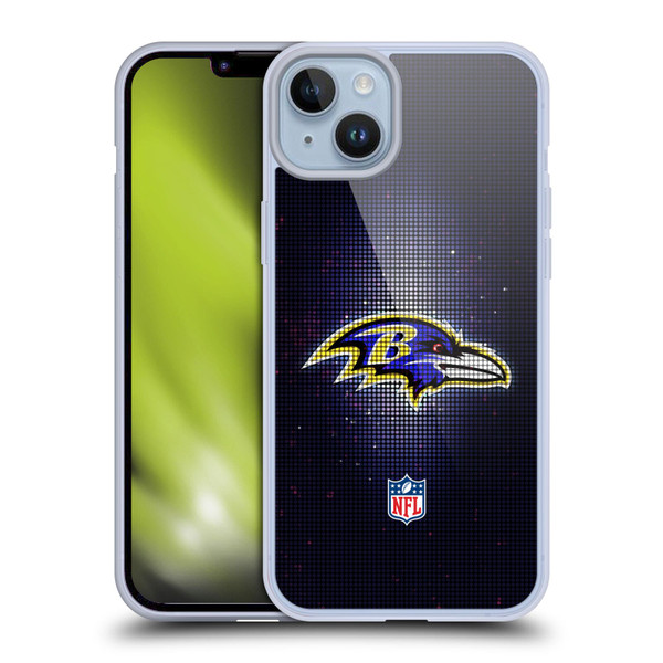 NFL Baltimore Ravens Artwork LED Soft Gel Case for Apple iPhone 14 Plus