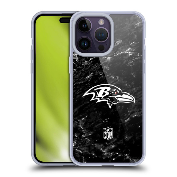 NFL Baltimore Ravens Artwork Marble Soft Gel Case for Apple iPhone 14 Pro Max