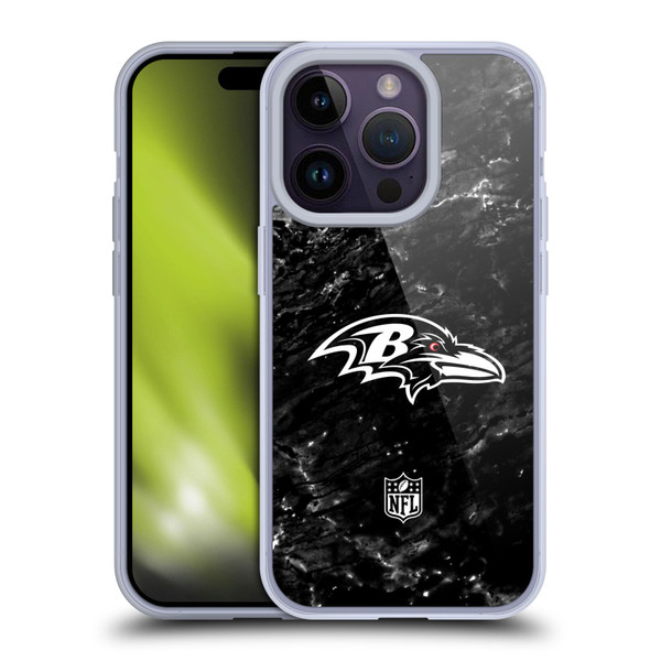 NFL Baltimore Ravens Artwork Marble Soft Gel Case for Apple iPhone 14 Pro