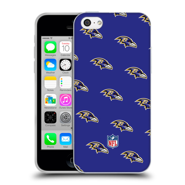 NFL Baltimore Ravens Artwork Patterns Soft Gel Case for Apple iPhone 5c