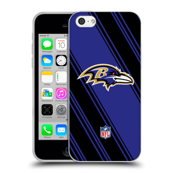 NFL Baltimore Ravens Artwork Stripes Soft Gel Case for Apple iPhone 5c