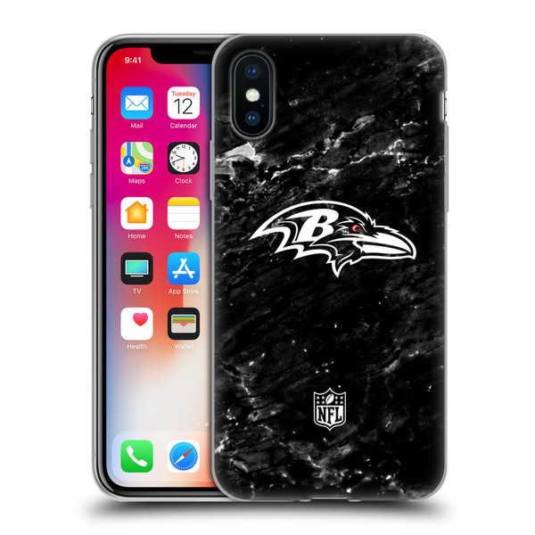 NFL Baltimore Ravens Artwork Marble Soft Gel Case for Apple iPhone X / iPhone XS