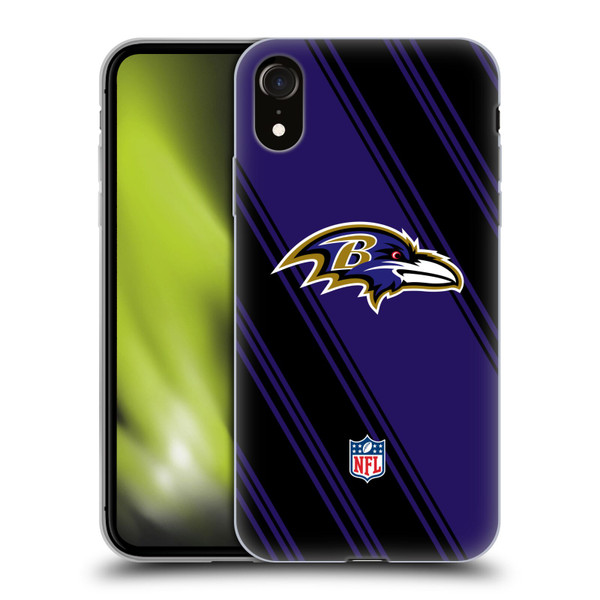 NFL Baltimore Ravens Artwork Stripes Soft Gel Case for Apple iPhone XR