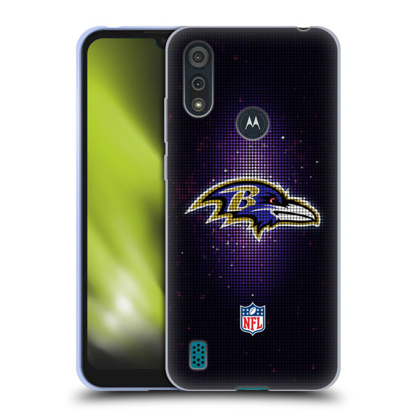 NFL Baltimore Ravens Artwork LED Soft Gel Case for Motorola Moto E6s (2020)
