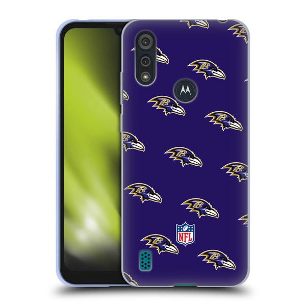 NFL Baltimore Ravens Artwork Patterns Soft Gel Case for Motorola Moto E6s (2020)