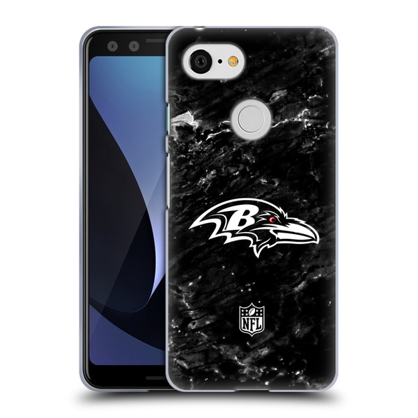 NFL Baltimore Ravens Artwork Marble Soft Gel Case for Google Pixel 3