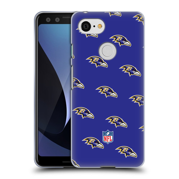 NFL Baltimore Ravens Artwork Patterns Soft Gel Case for Google Pixel 3