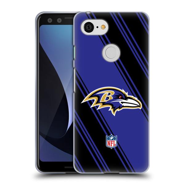 NFL Baltimore Ravens Artwork Stripes Soft Gel Case for Google Pixel 3