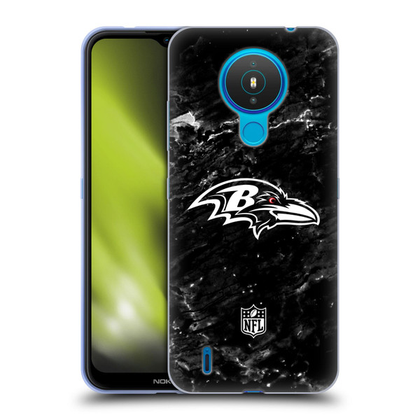 NFL Baltimore Ravens Artwork Marble Soft Gel Case for Nokia 1.4