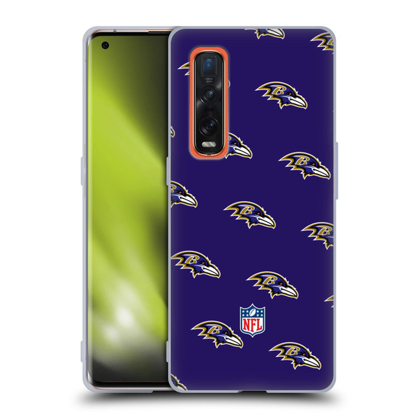 NFL Baltimore Ravens Artwork Patterns Soft Gel Case for OPPO Find X2 Pro 5G