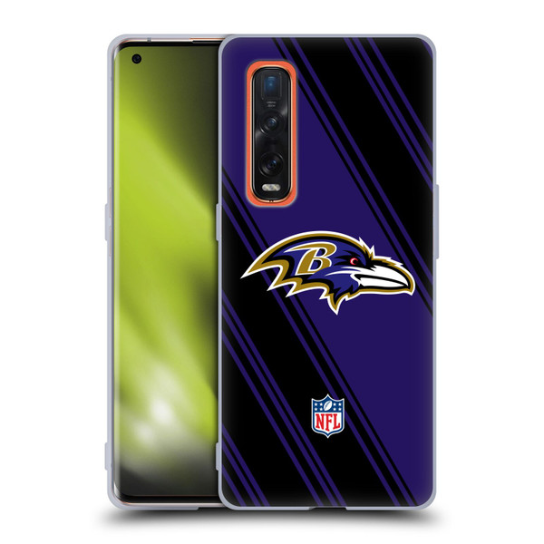 NFL Baltimore Ravens Artwork Stripes Soft Gel Case for OPPO Find X2 Pro 5G