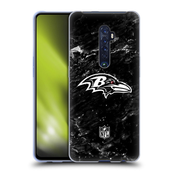 NFL Baltimore Ravens Artwork Marble Soft Gel Case for OPPO Reno 2