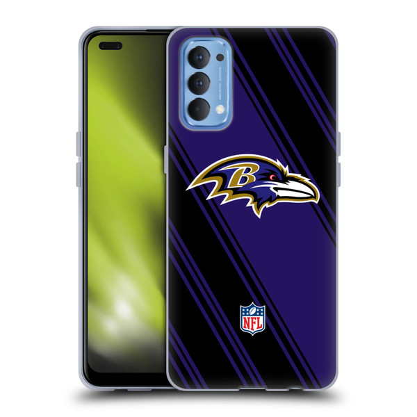 NFL Baltimore Ravens Artwork Stripes Soft Gel Case for OPPO Reno 4 5G