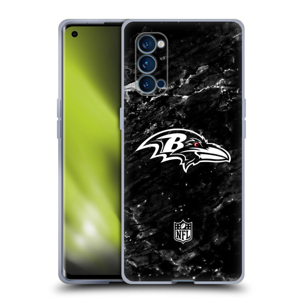 NFL Baltimore Ravens Artwork Marble Soft Gel Case for OPPO Reno 4 Pro 5G