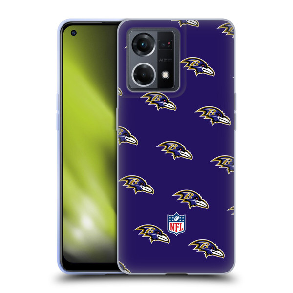 NFL Baltimore Ravens Artwork Patterns Soft Gel Case for OPPO Reno8 4G