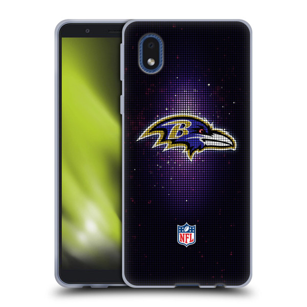 NFL Baltimore Ravens Artwork LED Soft Gel Case for Samsung Galaxy A01 Core (2020)